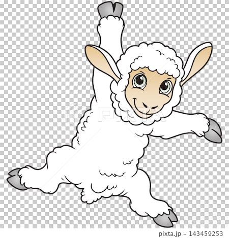愉快な動物イラスト☆ヒツジさん 143459253
