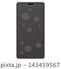 スマホ保護フィルムの中に気泡が入ってしまったスマートフォンのイラスト 143459567