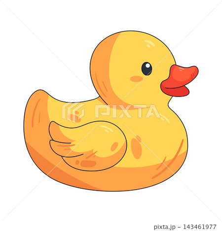 Illustration of cute yellow rubber duck 143461977