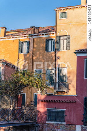 Beautiful architecture of narrow streets of Venice city Beautiful architecture of narrow streets of Venice city 143463421