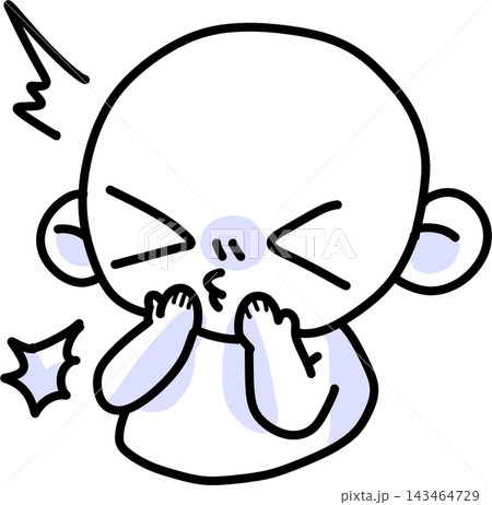 くしゃみをする人のかわいいイラスト くしゃみをする人のかわいいイラスト 143464729
