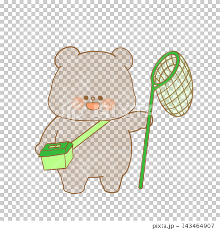 An illustration of a bear going bug hunting. 143464907