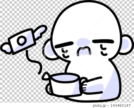 Cute illustration of a person struggling because they have no savings. Cute illustration of a person struggling because they have no savings. 143465147