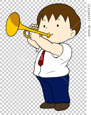 トランペットを吹く男の子 トランペットを吹く男の子 143465415
