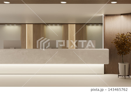 Luxury Office Reception Front Desk Hotel Lobby Counter Backdrop 143465762