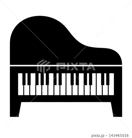 Grand Piano Icon Silhouette Representing Classical Music and Musical Performance Grand Piano Icon Silhouette Representing Classical Music and Musical Performance 143465816
