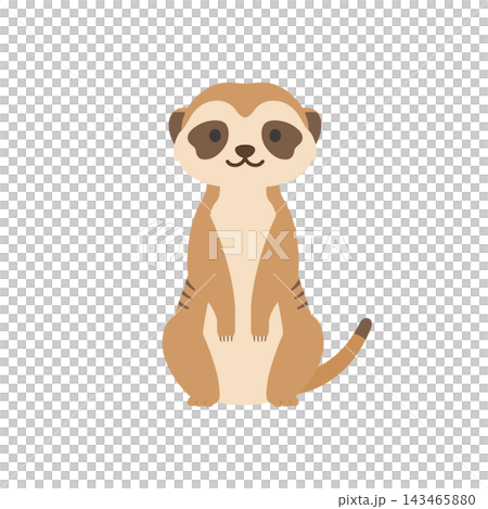 A cute meerkat character illustration sitting down. A cute meerkat character illustration sitting down. 143465880