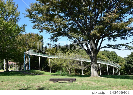 神奈川県茅ケ崎市 県立茅ヶ崎里山公園 風のすべり台と青空 神奈川県茅ケ崎市 県立茅ヶ崎里山公園 風のすべり台と青空 143466402