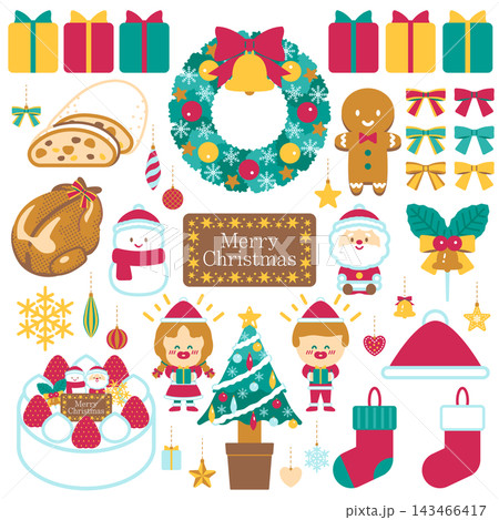 クリスマスのイラストセット2 クリスマスのイラストセット2 143466417