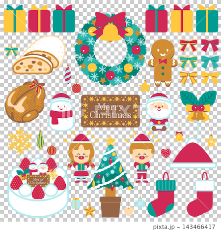 クリスマスのイラストセット2 クリスマスのイラストセット2 143466417