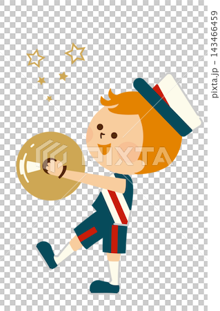 Cymbals in a marching band - Cute illustration of a child Cymbals in a marching band - Cute illustration of a child 143466459