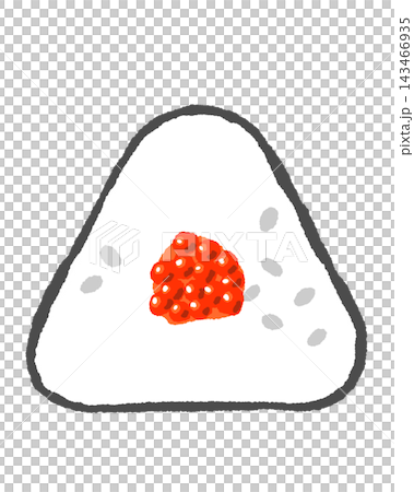 Illustration of simple salmon roe rice ball Illustration of simple salmon roe rice ball 143466935