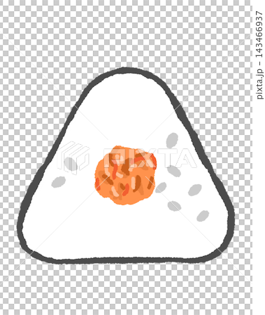 Illustration of a simple salmon rice ball Illustration of a simple salmon rice ball 143466937