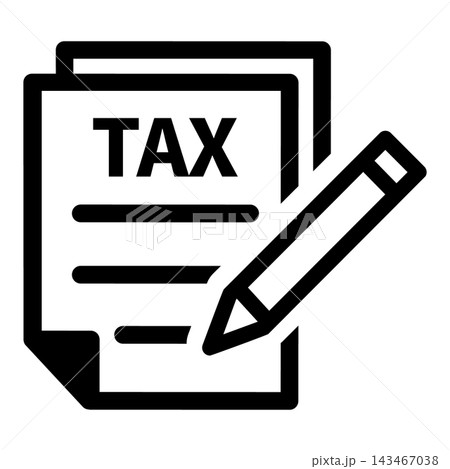 TAX書類と鉛筆を組み合わせた確定申告・税務手続きの素材 143467038