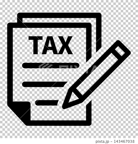 TAX書類と鉛筆を組み合わせた確定申告・税務手続きの素材 143467038