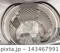 Top view inside stainless steel washing machine tub 143467991