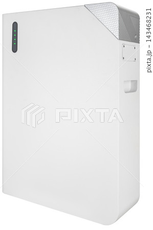White home energy storage battery system isolated on white White home energy storage battery system isolated on white 143468231