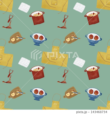 りんごのおしごとシームレスパターン 143468734