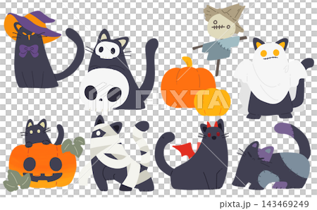 Halloween Black Cat Set Halloween Black Cat Set 143469249