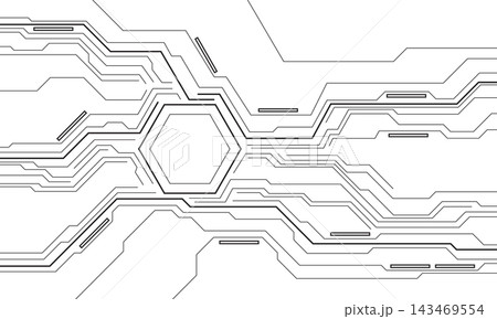 Abstract black circuit board technology connected lines electronics elements computer motherboard chip processor semiconductor digital on white background vector Abstract black circuit board technology connected lines electronics elements computer motherboard chip processor semiconductor digital on white background vector 143469554