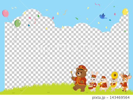 動物行進樂隊遊行 143469564