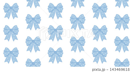 Seamless pattern with cute blue bows on transparent background. Vector Seamless pattern with cute blue bows on transparent background. Vector 143469618