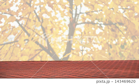 Roofing tile profiles made of plastic, ceramic,metal.tranquil autumn view Roofing tile profiles made of plastic, ceramic,metal.tranquil autumn view 143469620