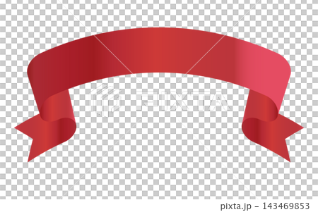 Illustration material of a red ribbon banner Illustration material of a red ribbon banner 143469853