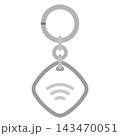 スマートトラッカーとキーリングが付いた忘れ物防止タグのイラスト 143470051