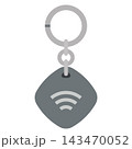 スマートトラッカー黒色のキーリング付き忘れ物防止タグのイラスト 143470052