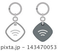 スマートトラッカー白と黒のキーリング付き忘れ物防止タグセットのイラスト 143470053