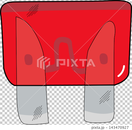 Hand drawn a red Automotive Electrical Fuse Illustration Hand drawn a red Automotive Electrical Fuse Illustration 143470927