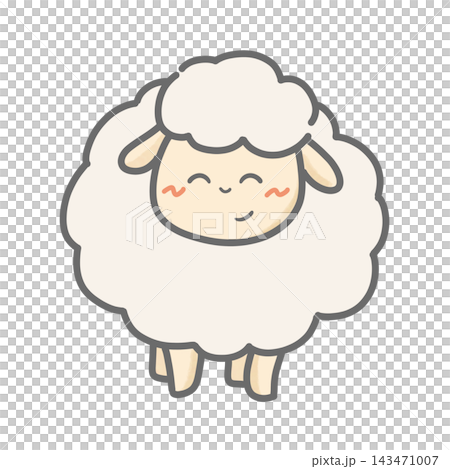 Cute smiling sheep character 2: Illustration of a mini character for the Year of the Sheep 143471007