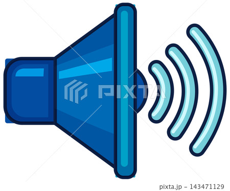 Blue Megaphone Speaker Vector Icon Emitting Sound Waves Blue Megaphone Speaker Vector Icon Emitting Sound Waves 143471129