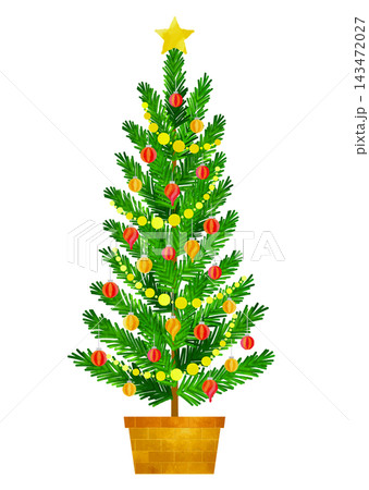 赤のオーナメントのクリスマスツリー 赤のオーナメントのクリスマスツリー 143472027