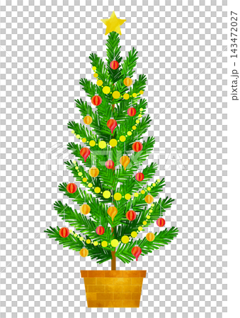 赤のオーナメントのクリスマスツリー 赤のオーナメントのクリスマスツリー 143472027