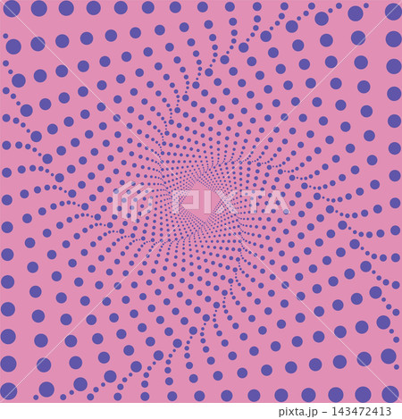 Vortex dotted abstract shape. Optical illusion pattern. Modern geometric art backdrop. Abstract background. Optical art wallpaper. Vortex dotted abstract shape. Optical illusion pattern. Modern geometric art backdrop. Abstract background. Optical art wallpaper. 143472413