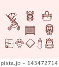 Baby Travel & Outdoor Icon Set 143472714