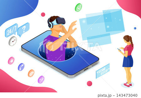 Isometric Online VR Customer Support Isometric Online VR Customer Support 143473040