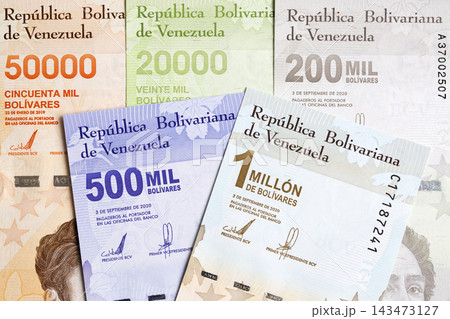 Venezuelan Bolivar a business background Venezuelan Bolivar a business background 143473127