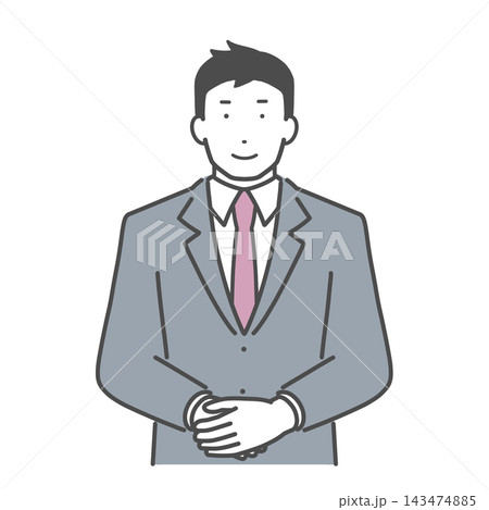 正面向きのスーツの男性 正面向きのスーツの男性 143474885