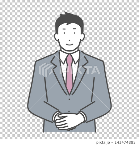 正面向きのスーツの男性 正面向きのスーツの男性 143474885