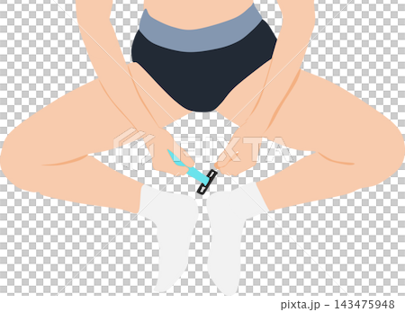 ムダ毛処理に悩む女性のイラスト ムダ毛処理に悩む女性のイラスト 143475948