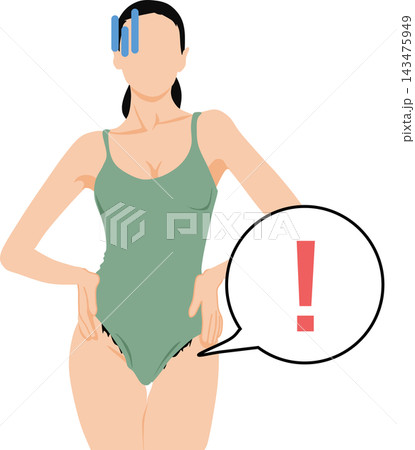 ムダ毛処理に悩む女性のイラスト ムダ毛処理に悩む女性のイラスト 143475949