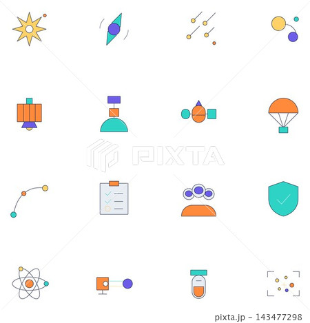 Minimalist Space and Science Icons 143477298