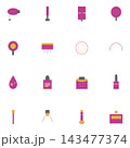 Cosmetic and Makeup Product Icons Grid 143477374