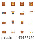Home Appliance and Furniture Icons Set 143477379