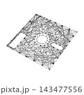 floppy disk, magnetic storage from abstract futuristic polygonal black lines and dots 143477556