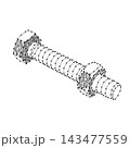 bolt with nut from abstract futuristic polygonal black lines and dots 143477559