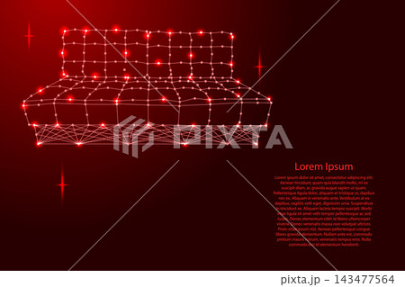 sofa from futuristic polygonal red lines and glowing stars for banner, poster, greeting card sofa from futuristic polygonal red lines and glowing stars for banner, poster, greeting card 143477564